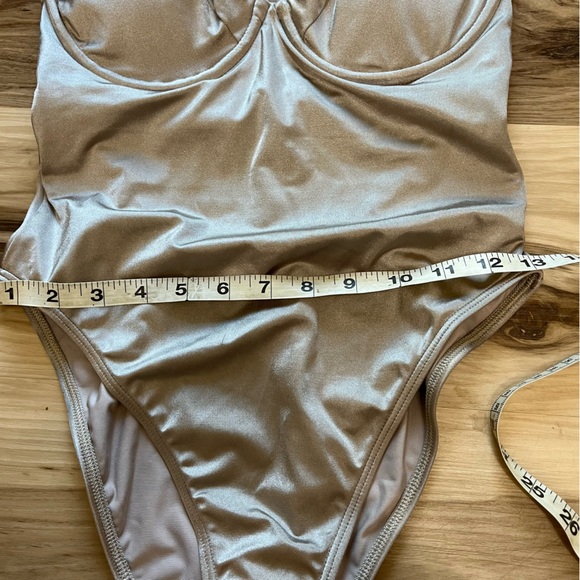 NWOT Good American Swim  Shine Show Off One Piece Color Mink - Picture 6 of 12